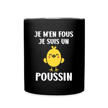 Humour petit poussin - Mug uni - noir - Devant