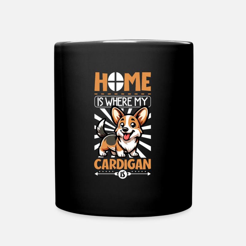 Zuhause - Welsh Corgi Cardigan - Tasse einfarbig - Schwarz