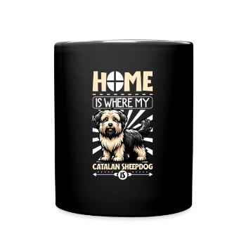 Zuhause - Gos d’Atura Català - Tasse einfarbig - Schwarz - Vorne