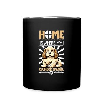Home - Clumber Spaniel - Full Colour Mug - black - Front