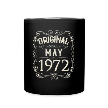 Vintage - Original since Mai 1972 Geburtstag - Tasse einfarbig - Schwarz - Vorne