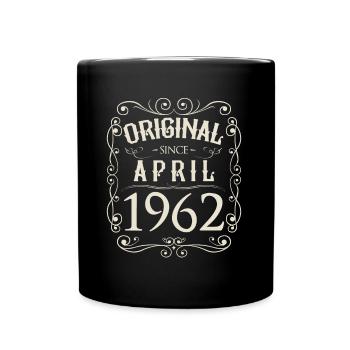 Vintage - Original depuis avril 1962 Anniversaire - Mug uni - noir - Devant