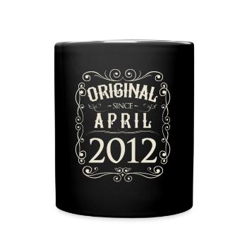 Vintage - Original since April 2012 Birthday - Full Colour Mug - black - Front