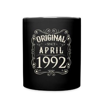 Vintage - Original depuis avril 1992 Anniversaire - Mug uni - noir - Devant