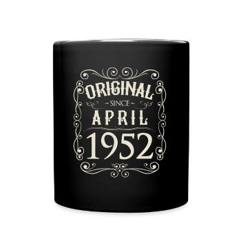 Vintage - Original since April 1952 Birthday - Full Colour Mug - black - Front