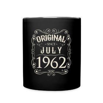 Vintage - Original since Juli 1962 Geburtstag - Tasse einfarbig - Schwarz - Vorne