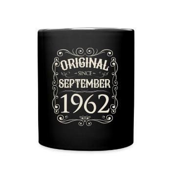 Vintage - Original depuis septembre 1962 Anniversaire - Mug uni - noir - Devant