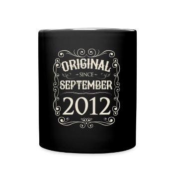 Vintage - Original since September 2012 Birthday - Full Colour Mug - black - Front