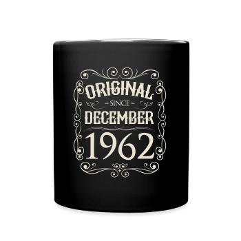 Vintage - Original depuis décembre 1962 Anniversaire - Mug uni - noir - Devant