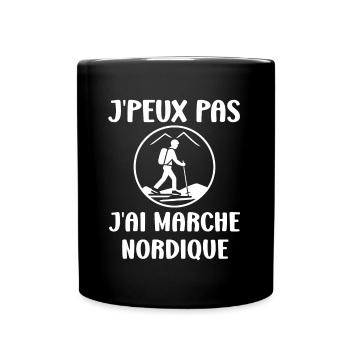 Randonné humour marche nordique - Mug uni - noir - Devant