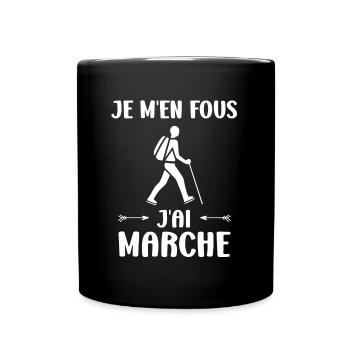 Randonné humour marche nordique - Mug uni - noir - Devant