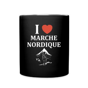 Randonné humour marche nordique - Mug uni - noir - Devant