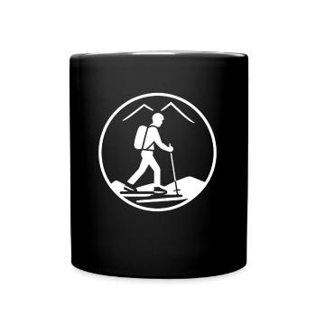 Randonné humour marche nordique - Mug uni - noir - Devant