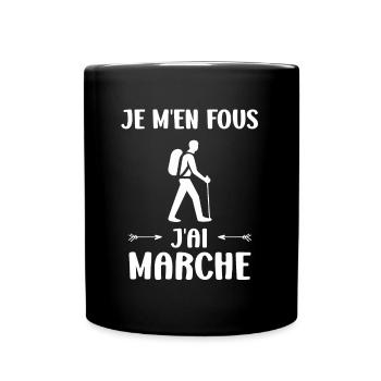 Randonné humour marche nordique - Mug uni - noir - Devant