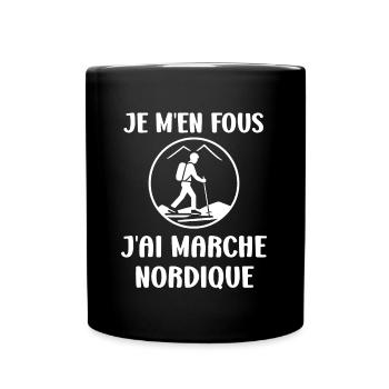 Randonné humour marche nordique - Mug uni - noir - Devant