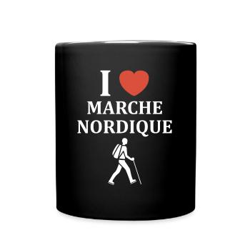 Randonné humour marche nordique - Mug uni - noir - Devant