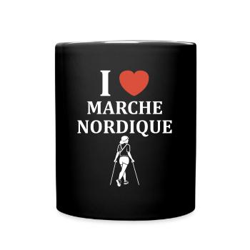 Randonné humour marche nordique - Mug uni - noir - Devant