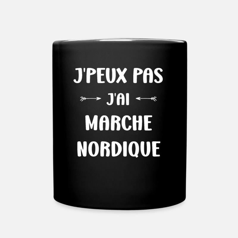 Randonné humour marche nordique - Mug uni - noir