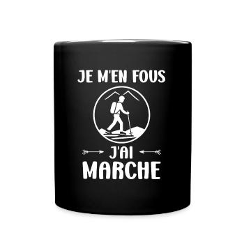 Randonné humour marche nordique - Mug uni - noir - Devant