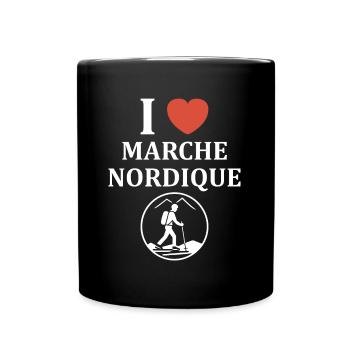 Randonné humour marche nordique - Mug uni - noir - Devant