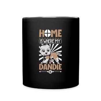 Home - Dandie Dinmont Terrier - Full Colour Mug - black - Front