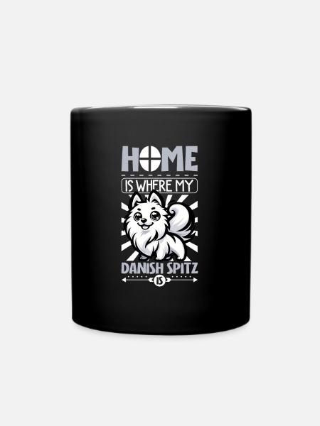 Zuhause - Dänischer Spitz - Tasse einfarbig - Schwarz