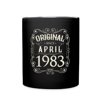 Vintage - Original depuis avril 1983 Anniversaire - Mug uni - noir - Devant