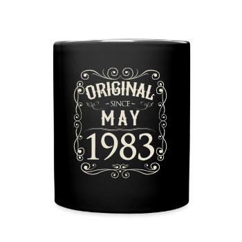 Vintage - Original since Mai 1983 Geburtstag - Tasse einfarbig - Schwarz - Vorne