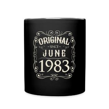 Vintage - Original depuis juin 1983 Anniversaire - Mug uni - noir - Devant
