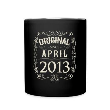 Vintage - Original since April 2013 Geburtstag - Tasse einfarbig - Schwarz - Vorne