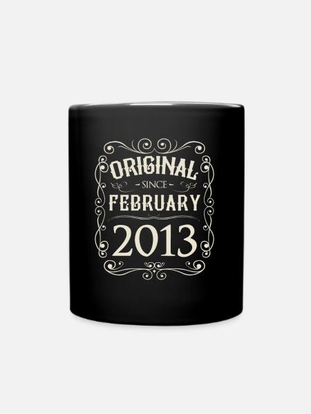Vintage - Original since Februar 2013 Geburtstag - Tasse einfarbig - Schwarz