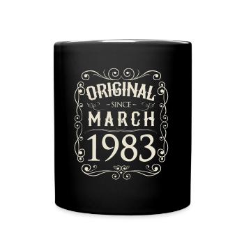 Vintage - Original depuis mars 1983 Anniversaire - Mug uni - noir - Devant