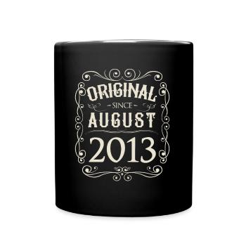 Vintage - Original since August 2013 Geburtstag - Tasse einfarbig - Schwarz - Vorne