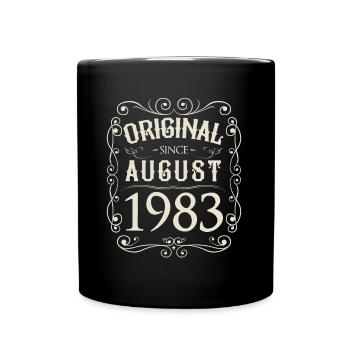 Vintage - Original since August 1983 Geburtstag - Tasse einfarbig - Schwarz - Vorne