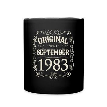 Vintage - Original depuis septembre 1983 Anniversaire - Mug uni - noir - Devant