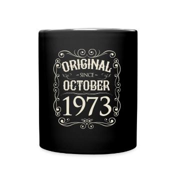 Vintage - Original since October 1973 Birthday - Full Colour Mug - black - Front