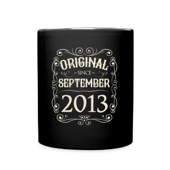 Vintage - Original since September 2013 Geburtstag - Tasse einfarbig - Schwarz - Vorne
