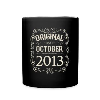 Vintage - Original since Oktober 2013 Geburtstag - Tasse einfarbig - Schwarz - Vorne