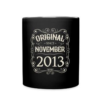 Vintage - Original since November 2013 Geburtstag - Tasse einfarbig - Schwarz - Vorne