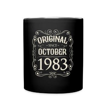 Vintage - Original since Oktober 1983 Geburtstag - Tasse einfarbig - Schwarz - Vorne