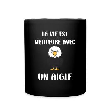 Citation humour Oiseau aigle - Mug uni - noir - Devant