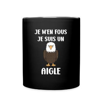 Citation humour Oiseau aigle - Mug uni - noir - Devant