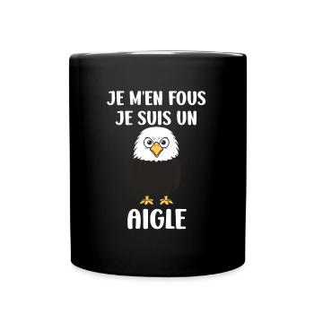 Citation humour Oiseau aigle - Mug uni - noir - Devant
