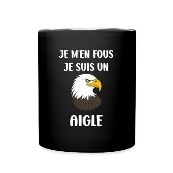 Citation humour Oiseau aigle - Mug uni - noir - Devant