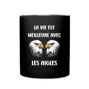 Citation humour Oiseau aigle - Mug uni - noir - Devant