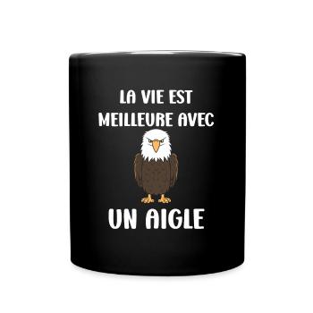 Citation humour Oiseau aigle - Mug uni - noir - Devant