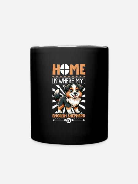 Zuhause - English Shepherd - Tasse einfarbig - Schwarz
