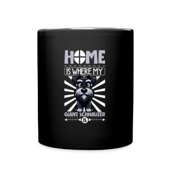 Zuhause - Riesenschnauzer - Tasse einfarbig - Schwarz - Vorne