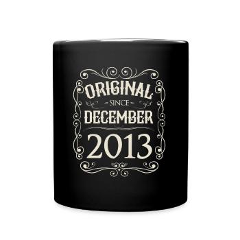 Vintage - Original since Dezember 2013 Geburtstag - Tasse einfarbig - Schwarz - Vorne