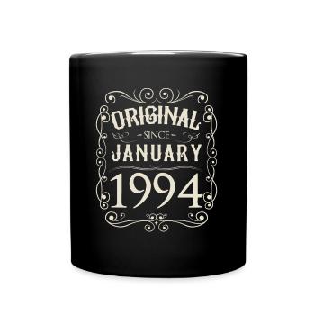 Vintage - Original since Januar 1994 Geburtstag - Tasse einfarbig - Schwarz - Vorne